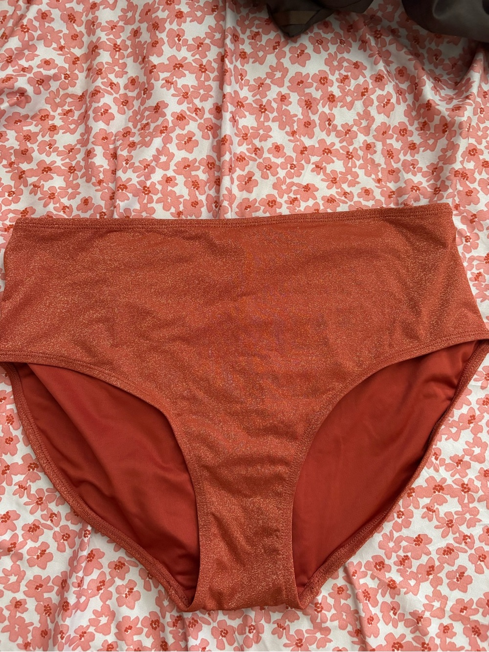 Maurices Shimmery Rust High-Waist Bikini Bottoms